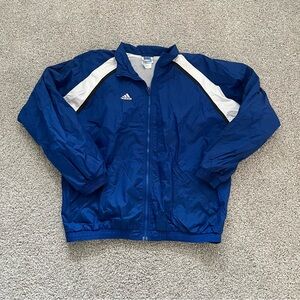 Men's Vintage Adidas Blue Windbreaker Jacket Size XL